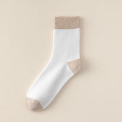 Women's 98% Cotton 5.5" Color-Block Full Terry Crew Socks