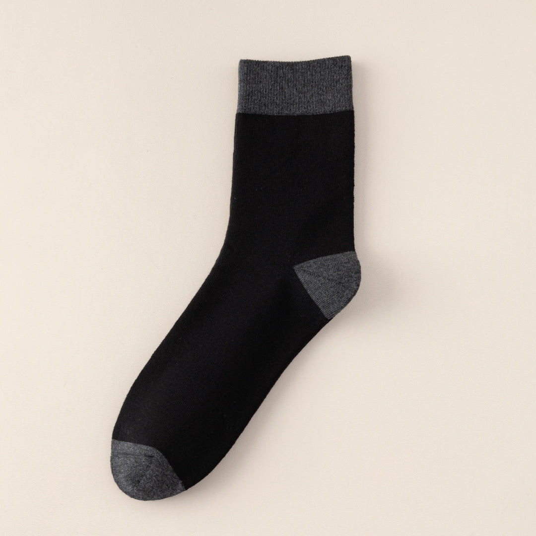 Women's 98% Cotton 5.5" Color-Block Full Terry Crew Socks