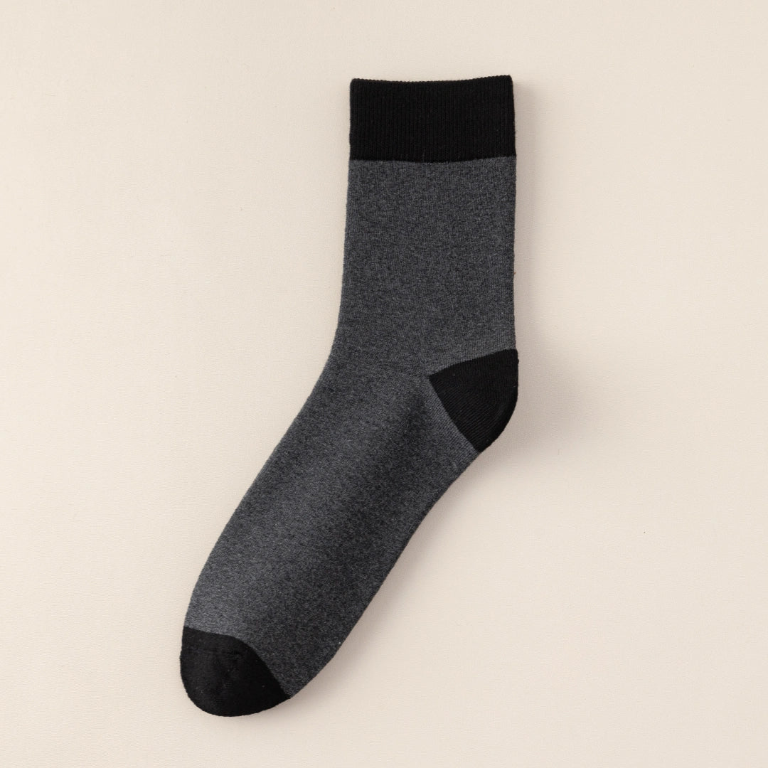 Women's 98% Cotton 5.5" Color-Block Full Terry Crew Socks