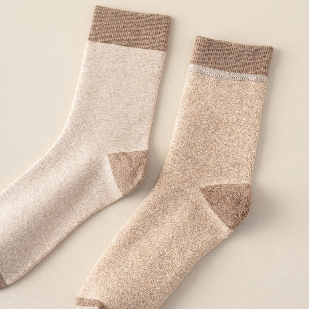 Women's 98% Cotton 5.5" Color-Block Full Terry Crew Socks