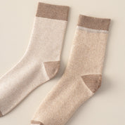 Women's 98% Cotton 5.5" Color-Block Full Terry Crew Socks