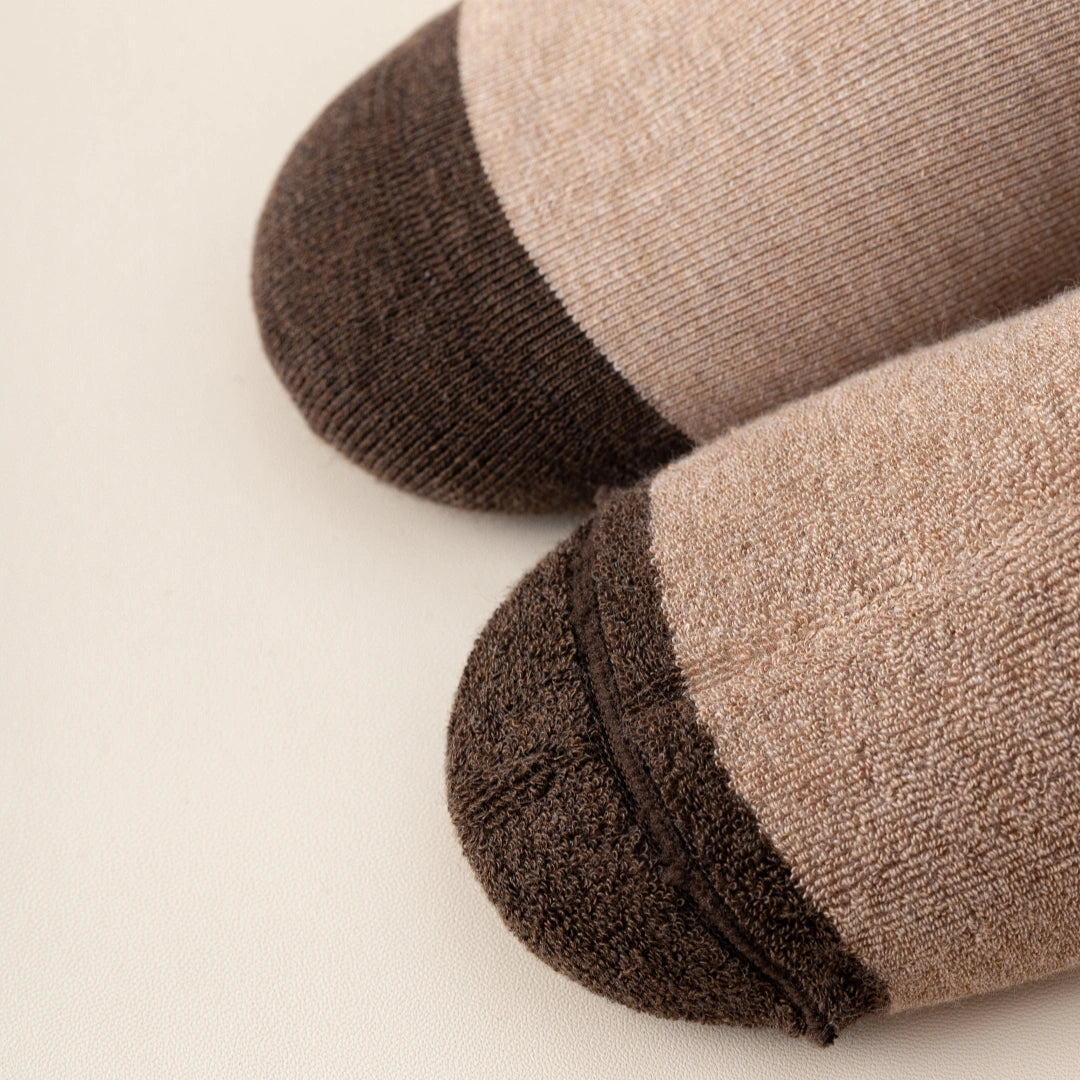 Women's 98% Cotton 5.5" Color-Block Full Terry Crew Socks
