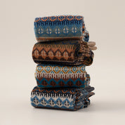 Men's Vintage Fair Isle Textured Wool Blend Crew Socks
