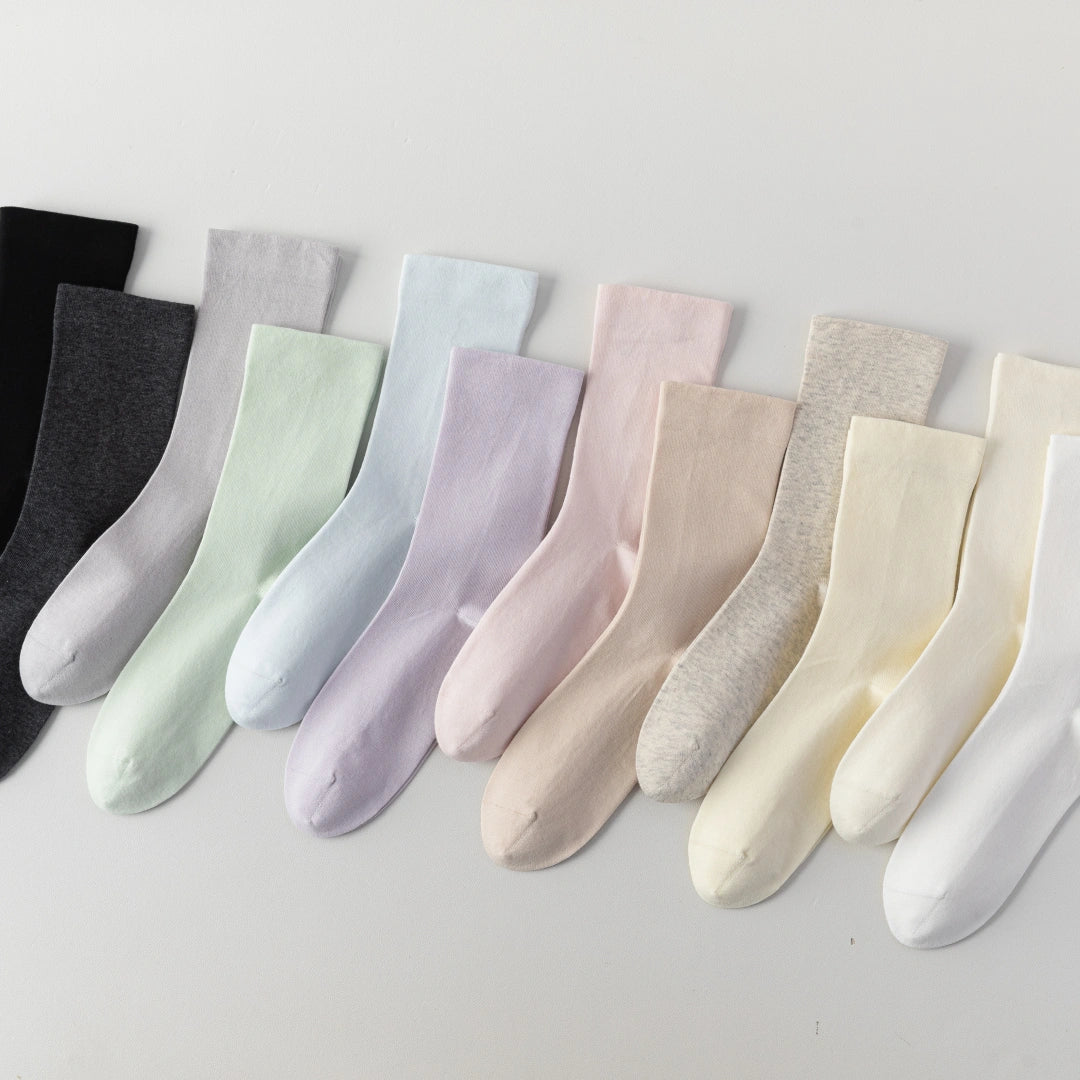 Women's Ultra-Thin 99% Cotton Sorbet Crew Socks - product photo showing soft cotton comfort