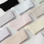 Women's Ultra-Thin 99% Cotton Sorbet Crew Socks - product photo showing soft cotton comfort