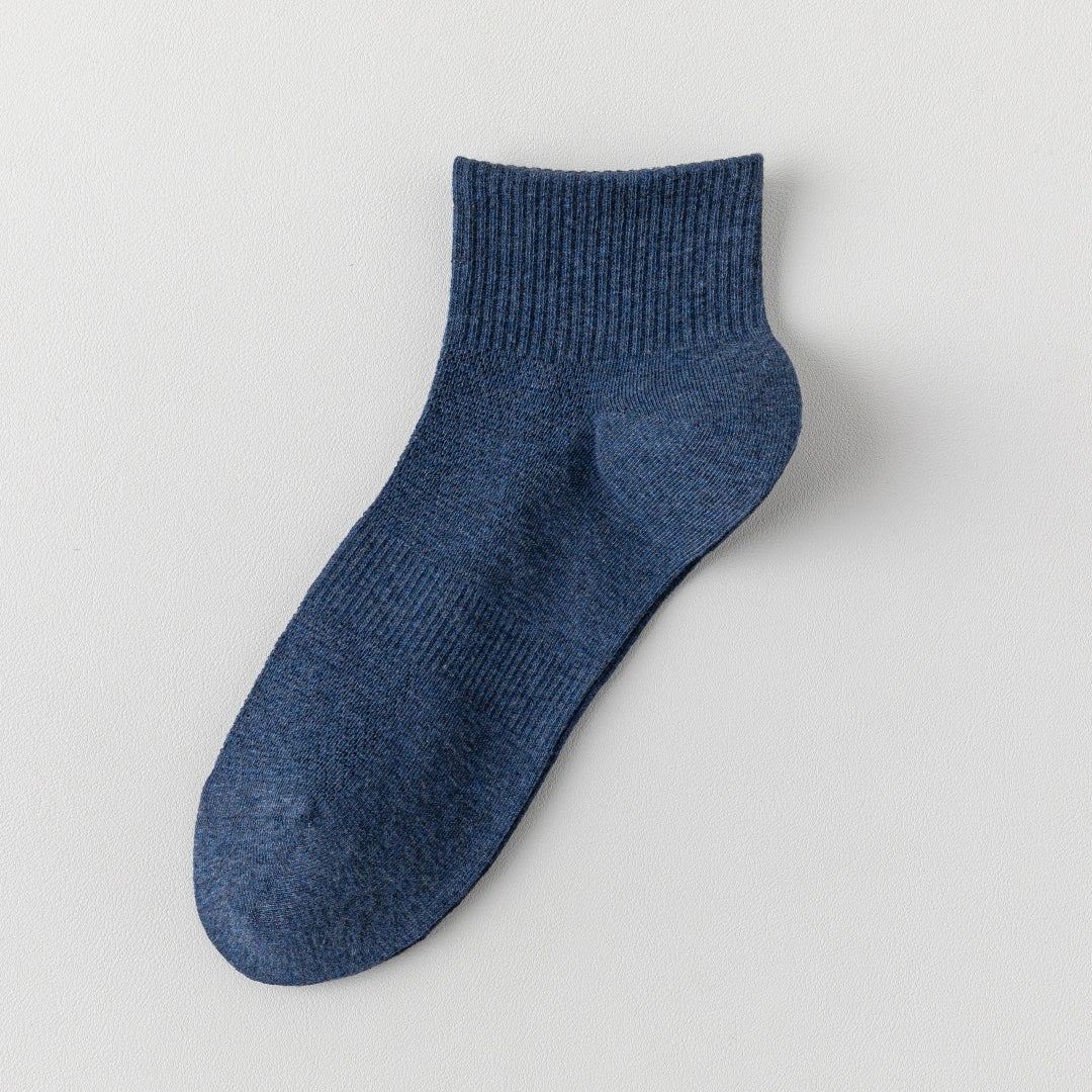 Men's 98% Cotton Breathable Mesh Ankle Socks - product photo showing breathable mesh comfort