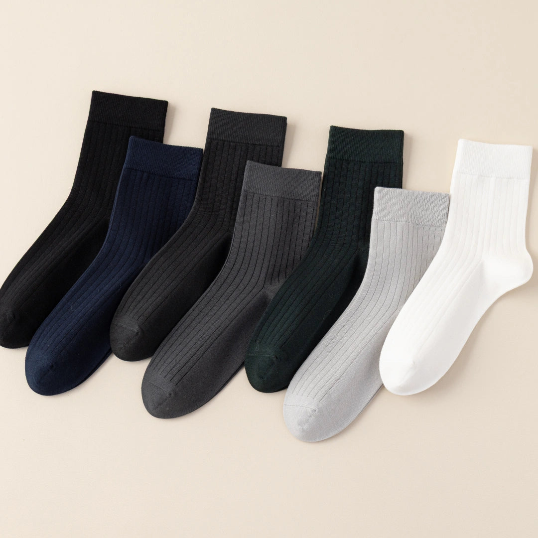 Men's 99% Supima® Cotton Wide-Ribbed Crew Socks