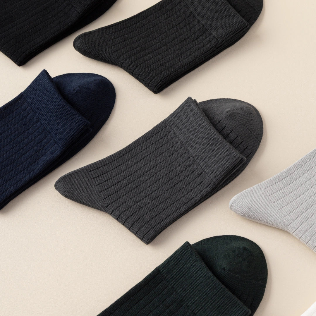 Men's 99% Supima® Cotton Wide-Ribbed Crew Socks
