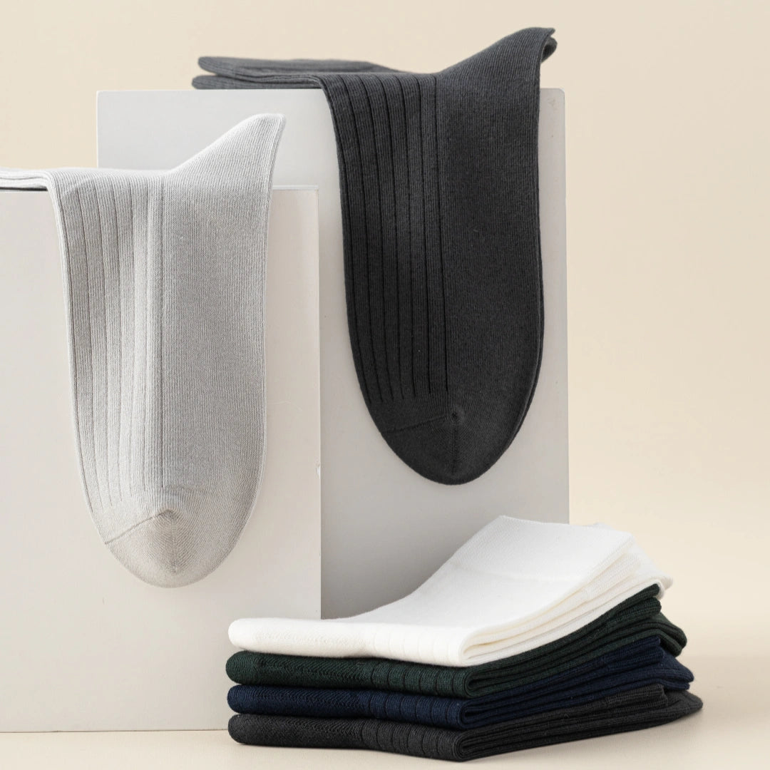 Men's 99% Supima® Cotton Wide-Ribbed Crew Socks