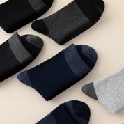 Men's 98% Cotton 5" Color-Block Full Terry Crew Socks