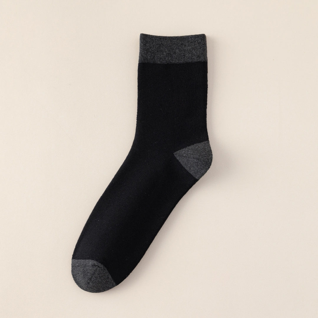 Men's 98% Cotton 5" Color-Block Full Terry Crew Socks