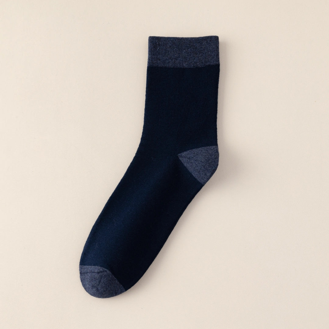 Men's 98% Cotton 5" Color-Block Full Terry Crew Socks