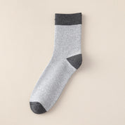 Men's 98% Cotton 5" Color-Block Full Terry Crew Socks