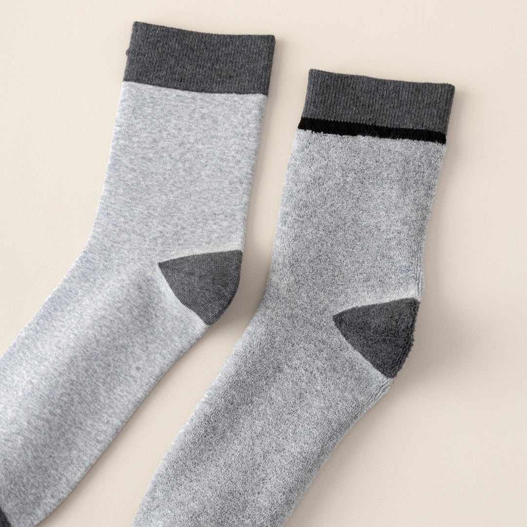 Men's 98% Cotton 5" Color-Block Full Terry Crew Socks