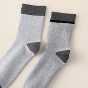 Men's 98% Cotton 5" Color-Block Full Terry Crew Socks
