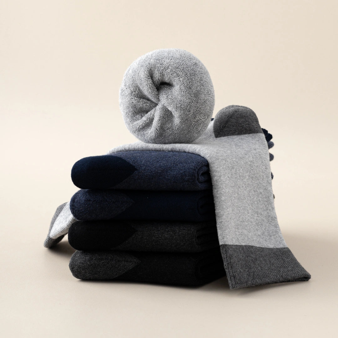 Men's 98% Cotton 5" Color-Block Full Terry Crew Socks