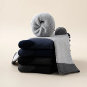 Men's 98% Cotton 5" Color-Block Full Terry Crew Socks