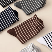 Men's 99% Combed Cotton Striped Bed & Sleep Socks