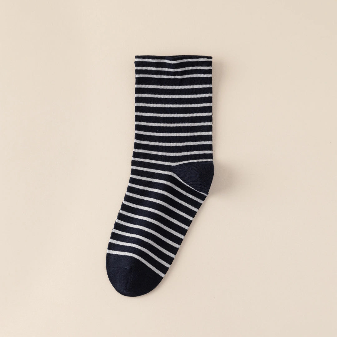 Men's 99% Combed Cotton Striped Bed & Sleep Socks
