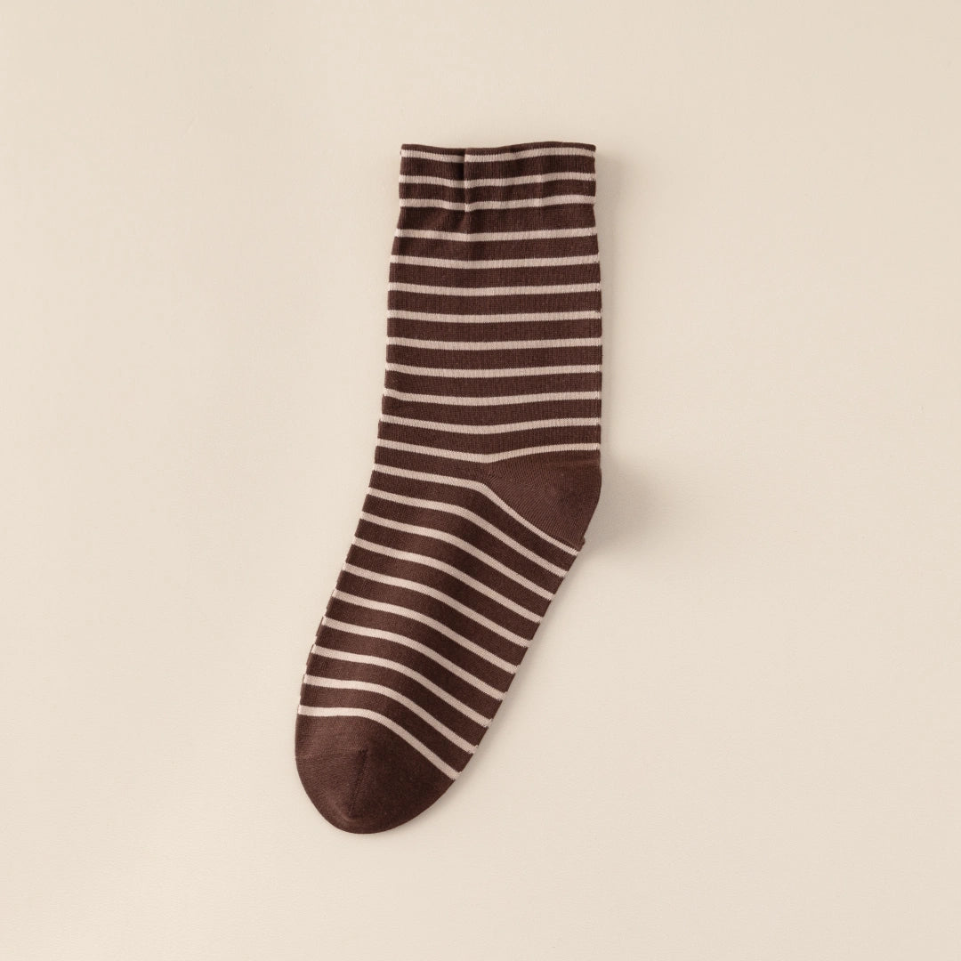 Men's 99% Combed Cotton Striped Bed & Sleep Socks