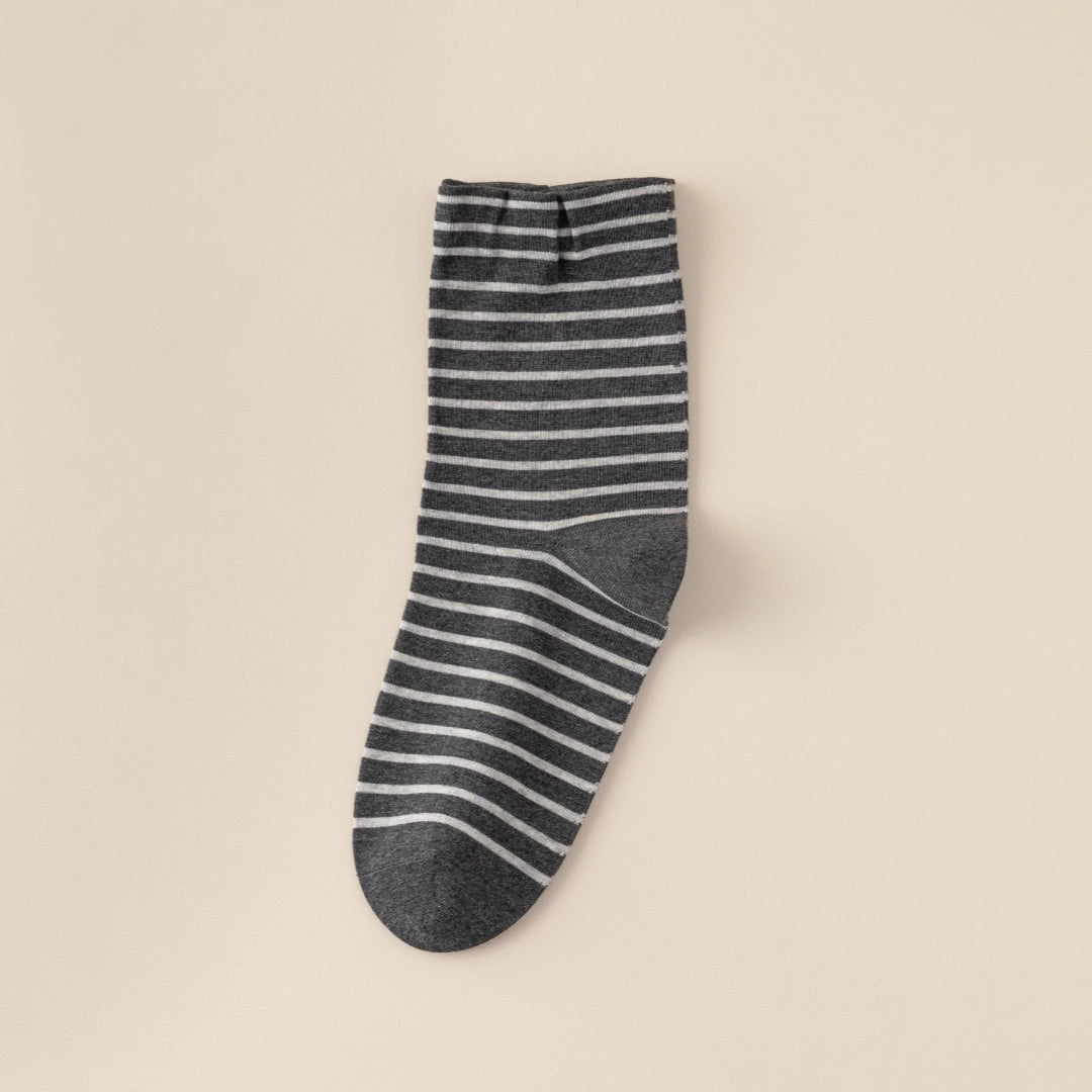 Men's 99% Combed Cotton Striped Bed & Sleep Socks