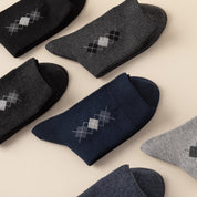 Men's 98% Premium Combed Cotton Classic Argyle Crew Socks