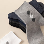 Men's 98% Premium Combed Cotton Classic Argyle Crew Socks