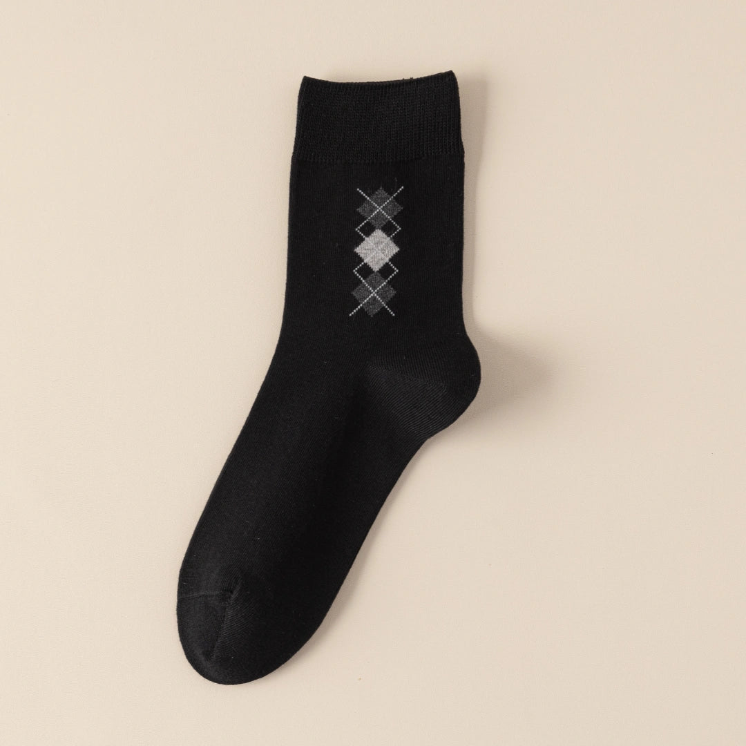 Men's 98% Premium Combed Cotton Classic Argyle Crew Socks