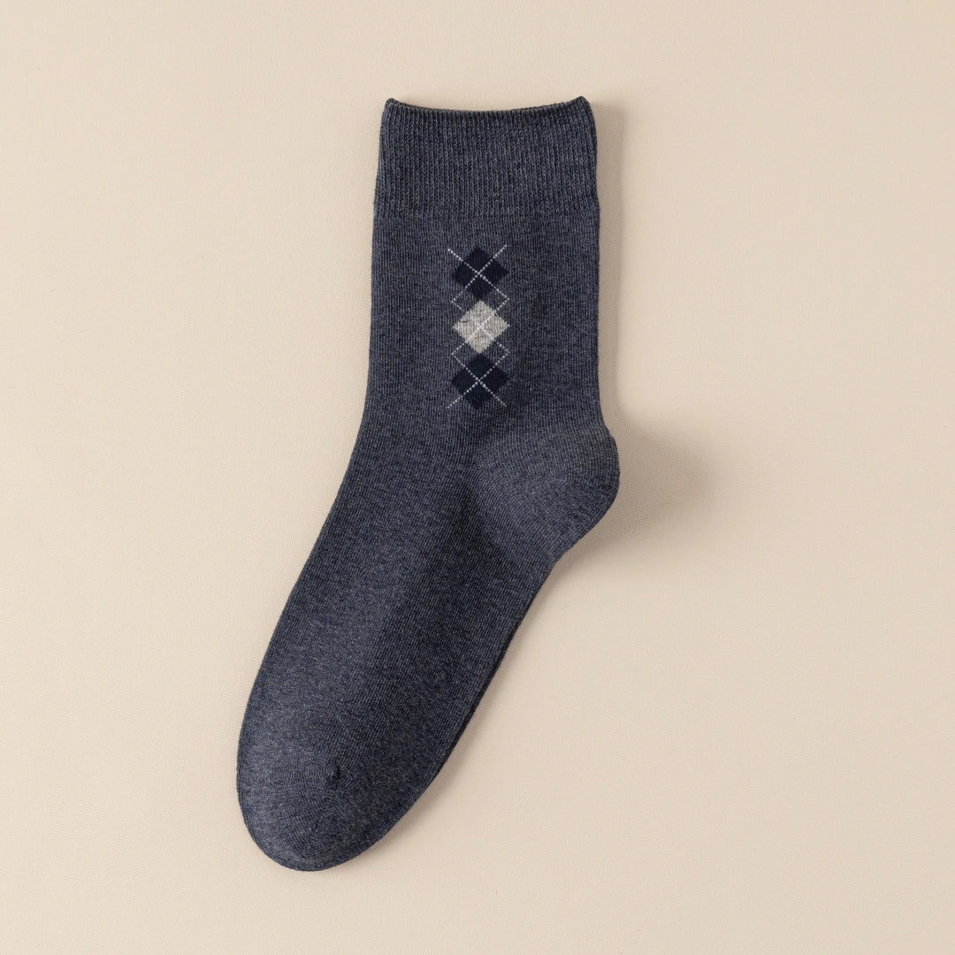 Men's 98% Premium Combed Cotton Classic Argyle Crew Socks