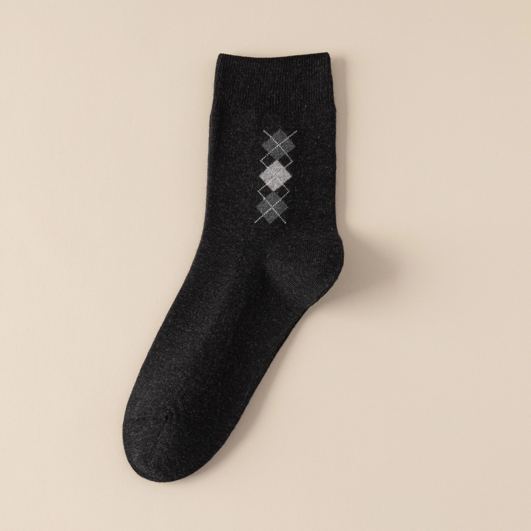 Men's 98% Premium Combed Cotton Classic Argyle Crew Socks