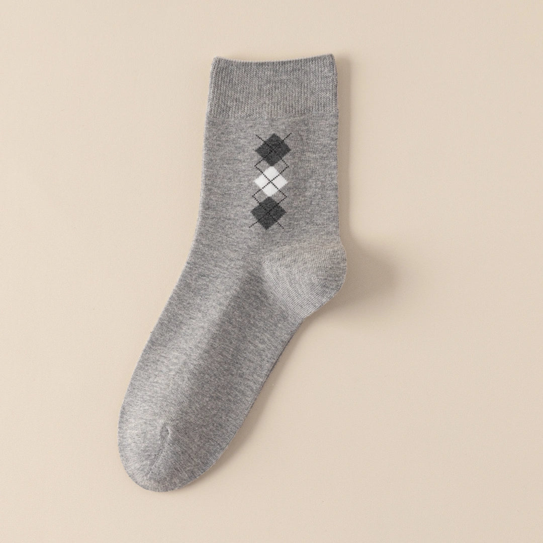 Men's 98% Premium Combed Cotton Classic Argyle Crew Socks