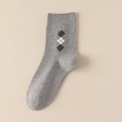 Men's 98% Premium Combed Cotton Classic Argyle Crew Socks