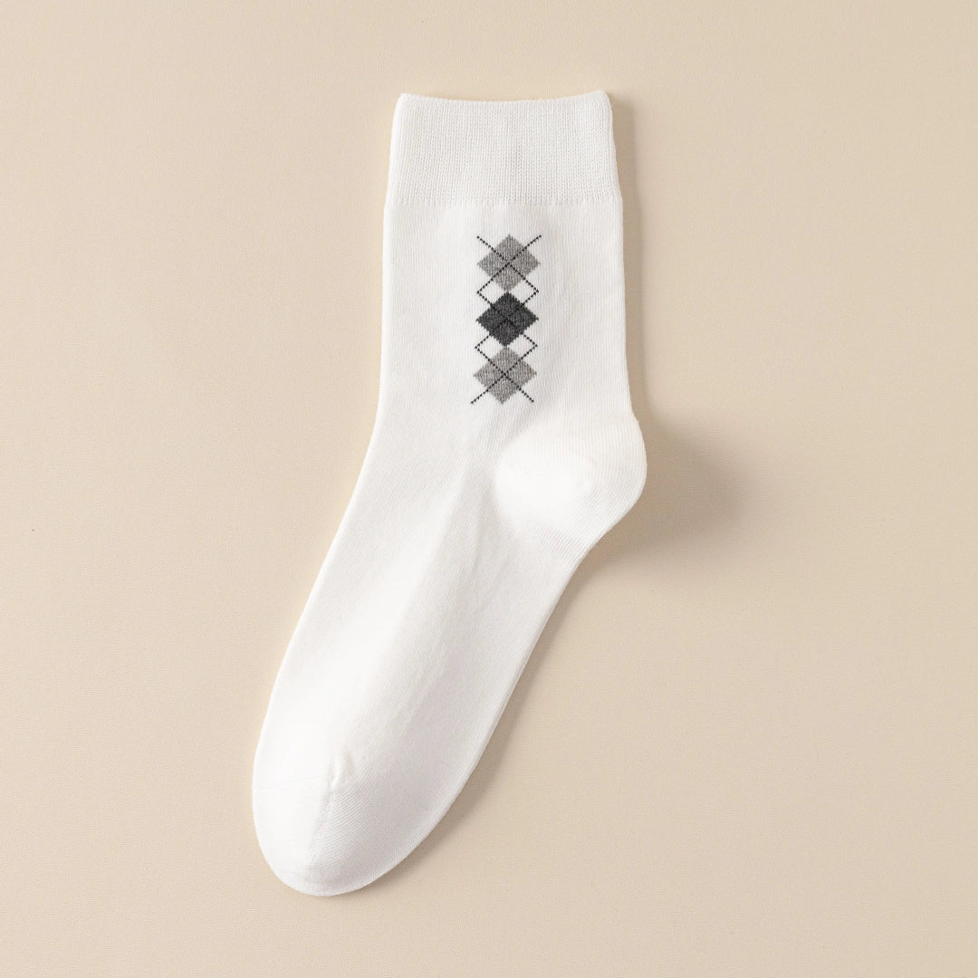 Men's 98% Premium Combed Cotton Classic Argyle Crew Socks