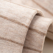Women's 98% Premium Cotton Fine-Striped Scallop-Trim Crew Socks