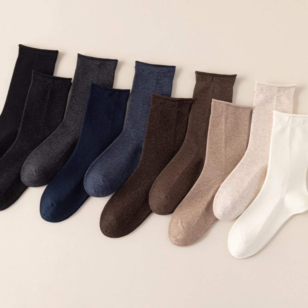 Women's TENCEL™ & Merino Wool Blend 6.3" Rolled Cuff Crew Socks