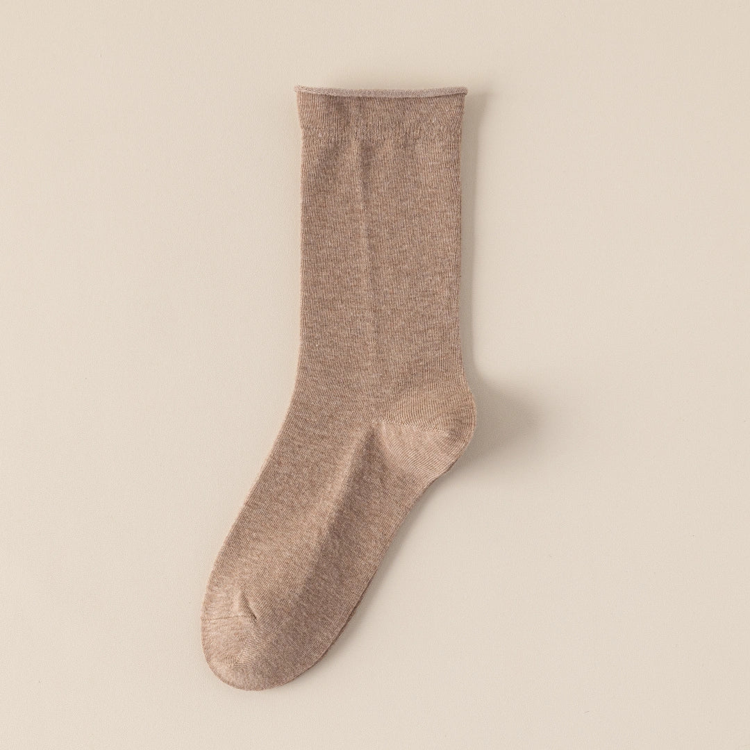 Women's TENCEL™ & Merino Wool Blend 6.3" Rolled Cuff Crew Socks