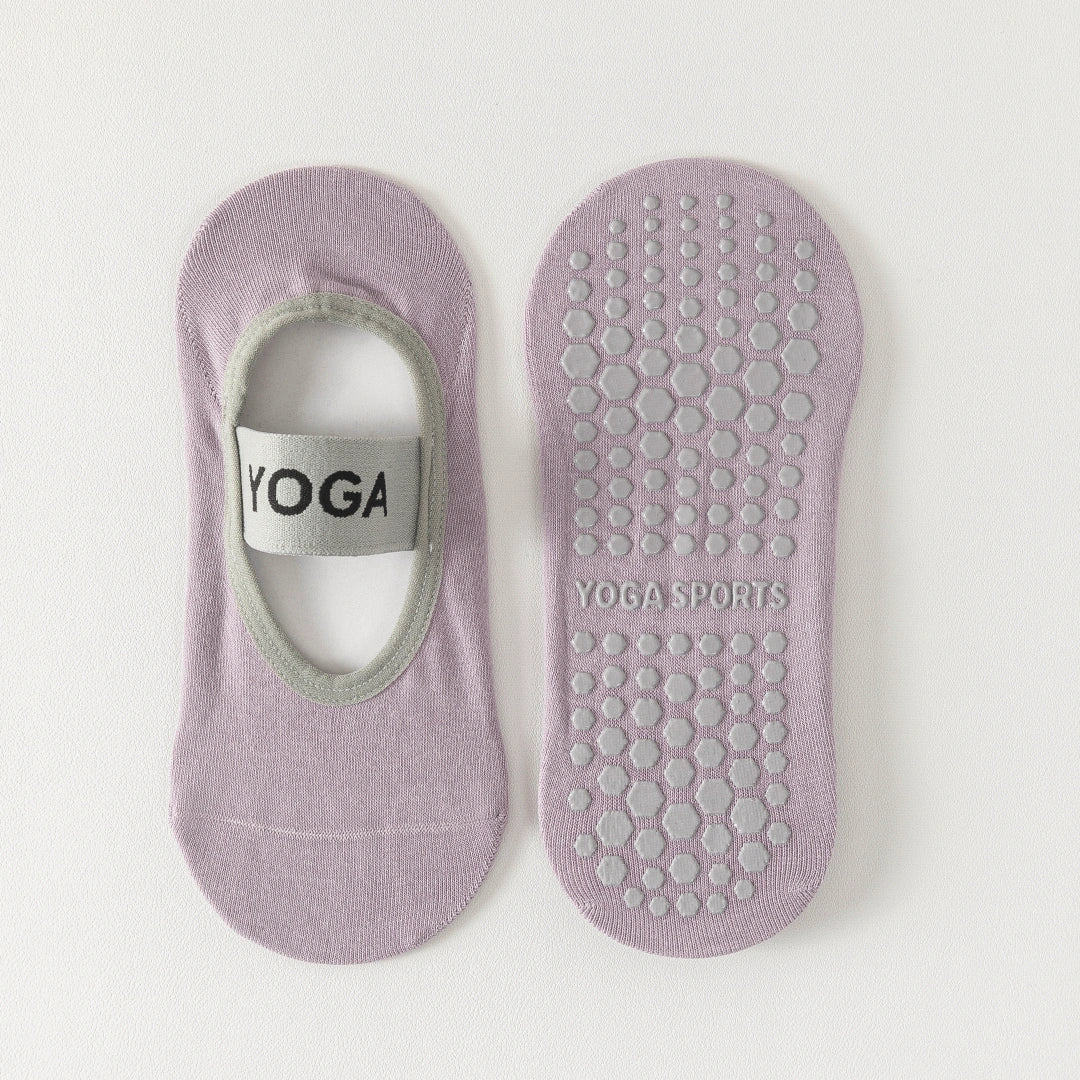 Women's Mercerized 92% Cotton Pilates Socks - product photo showing secure grip comfort