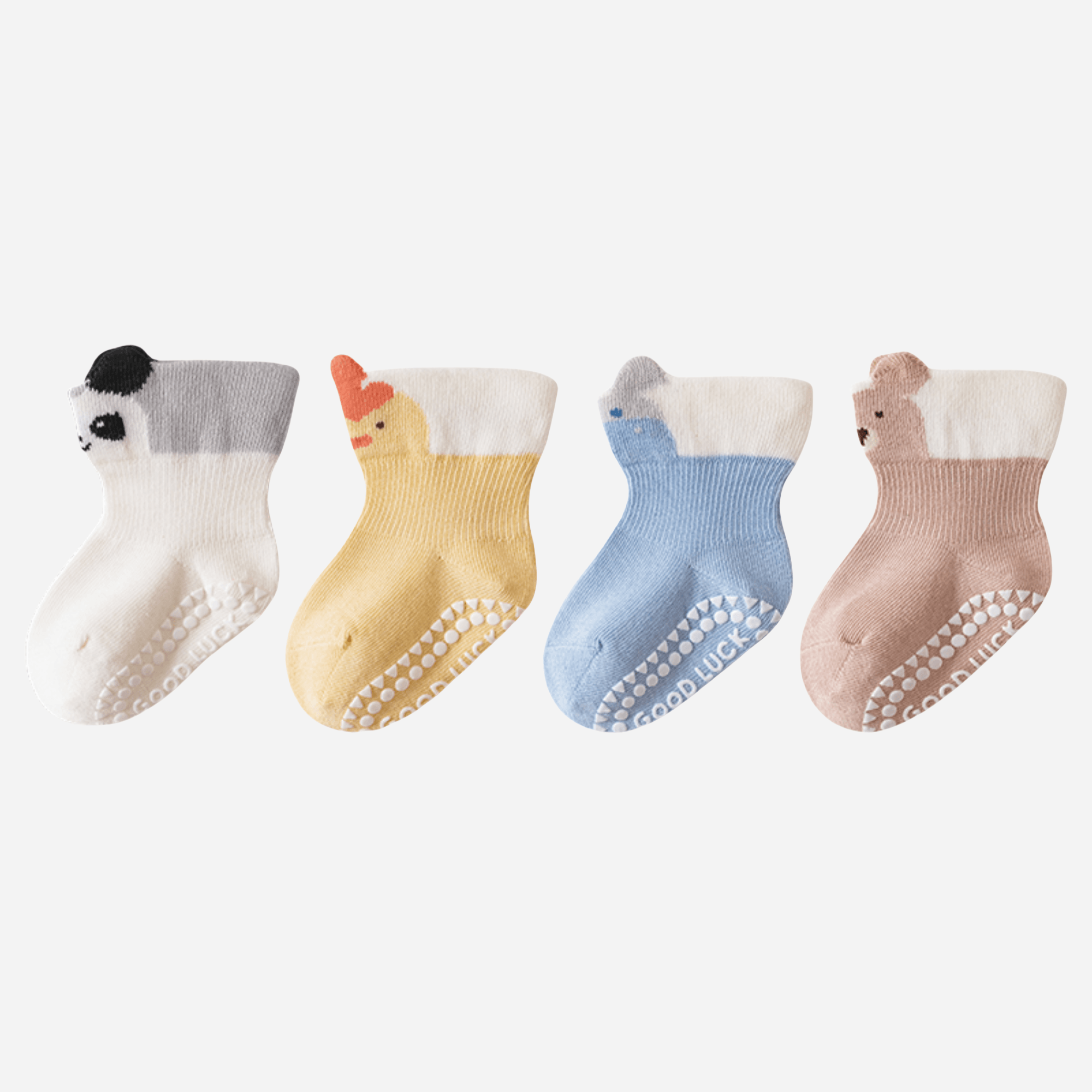 Babies' Pop-Out Pattern Grip Socks-4 Pack - Weavasocks