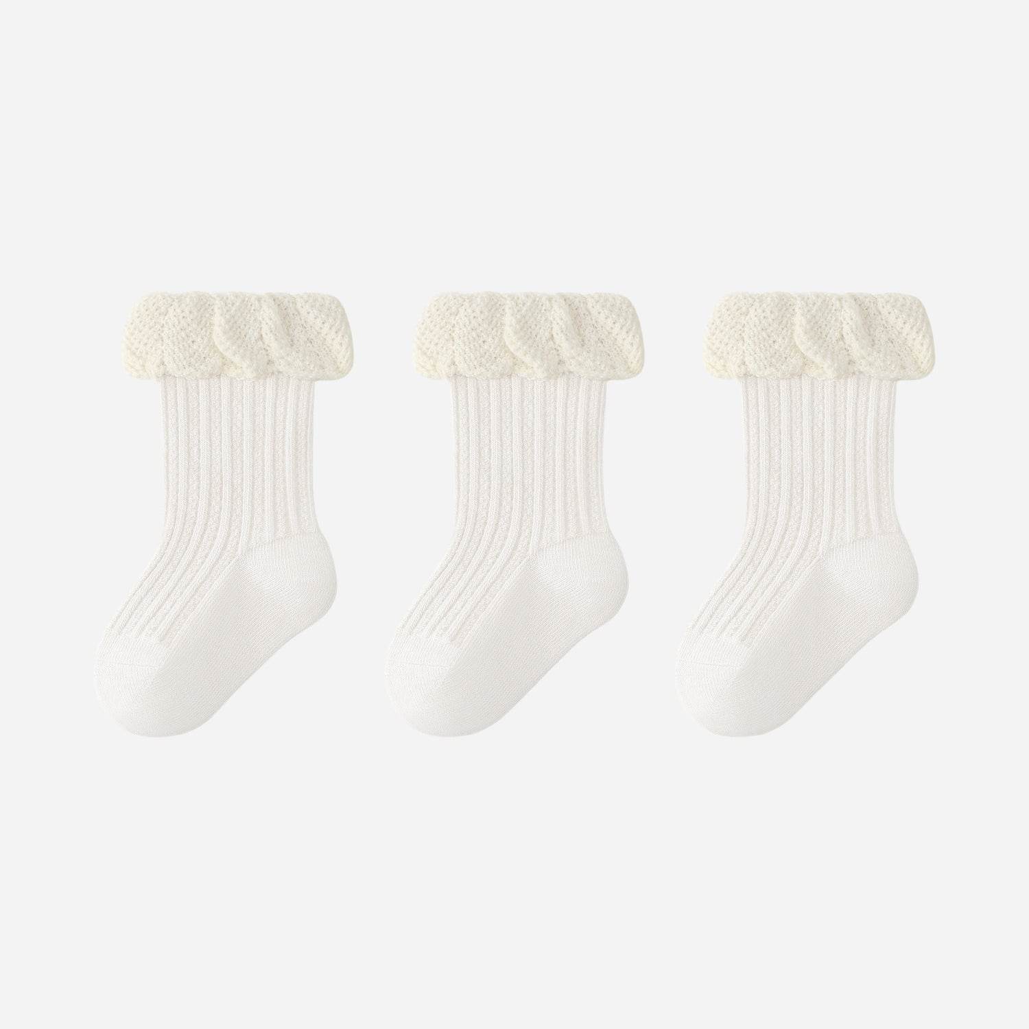 Babies Scalloped Cuff Socks-3 Pack - Weavasocks