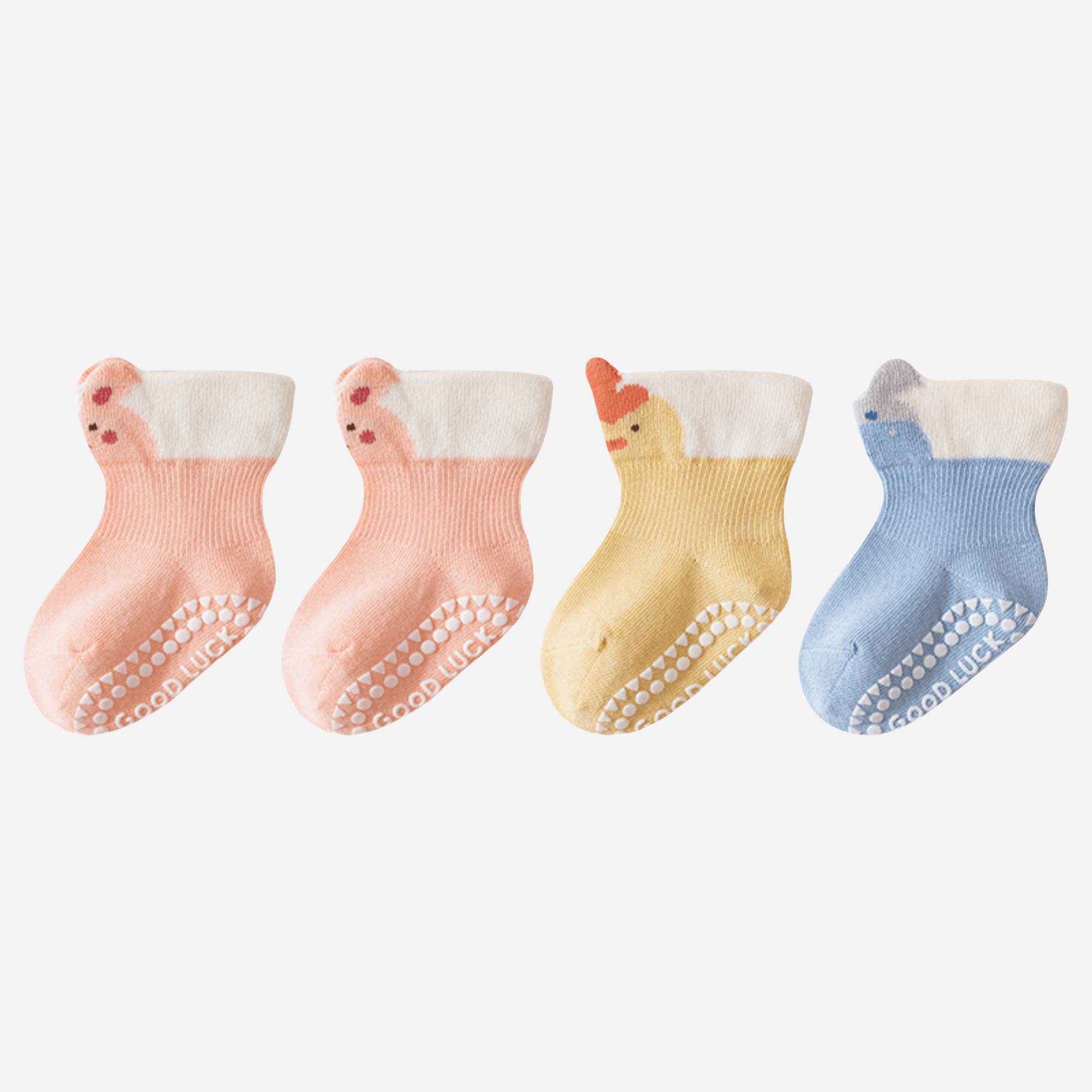 Babies' Pop-Out Pattern Grip Socks-4 Pack - Weavasocks