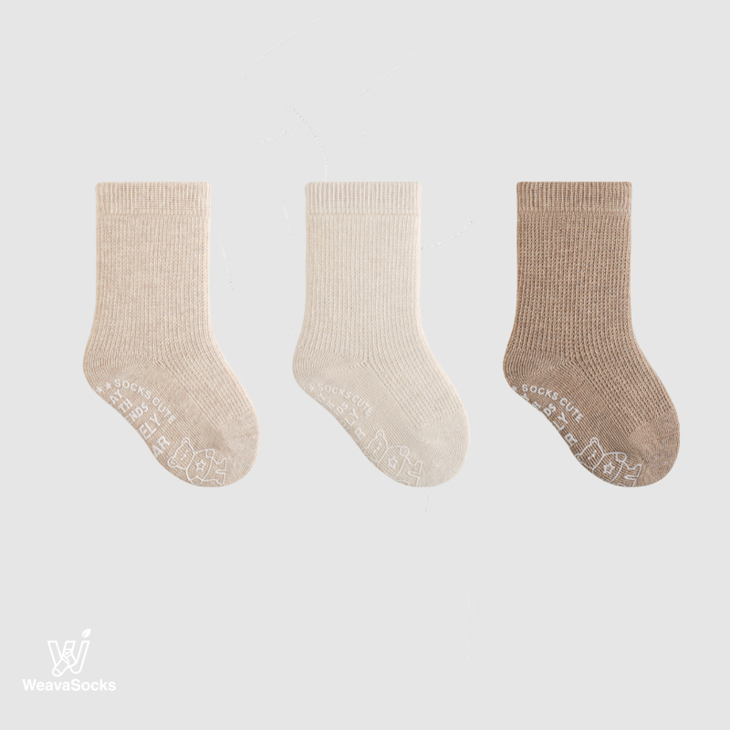 Babies' Non-Slip Socks with Bear Grips-3 Pack