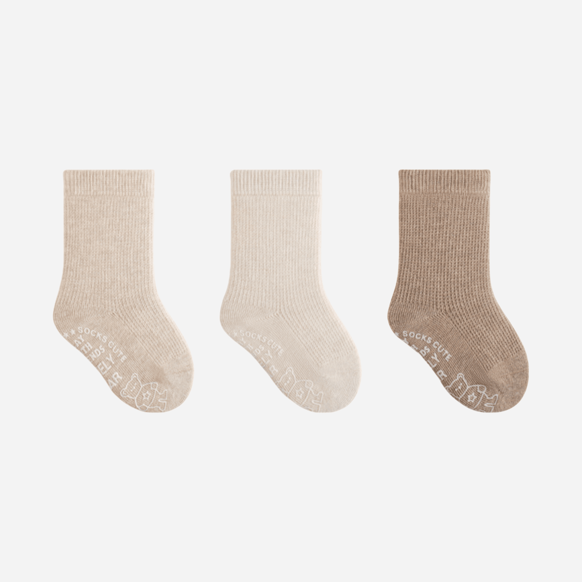 Babies' Non-Slip Socks with Bear Grips-3 Pack - Weavasocks
