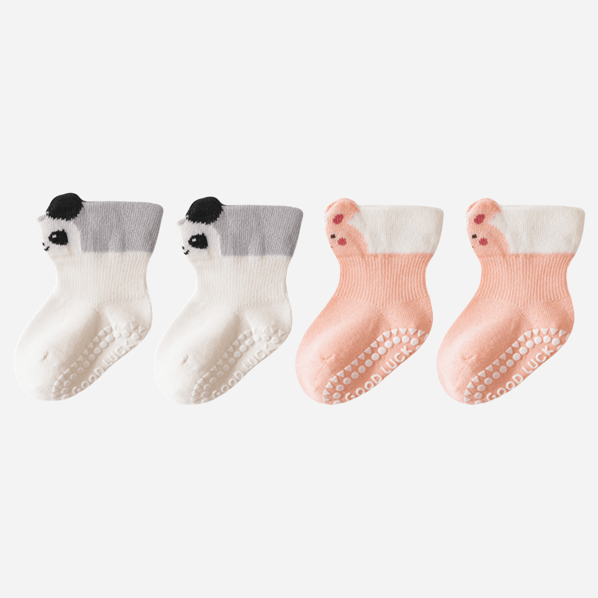 Babies' Pop-Out Pattern Grip Socks-4 Pack - Weavasocks
