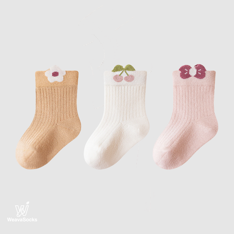 Babies' Ribbed Crew Socks-3 Pack