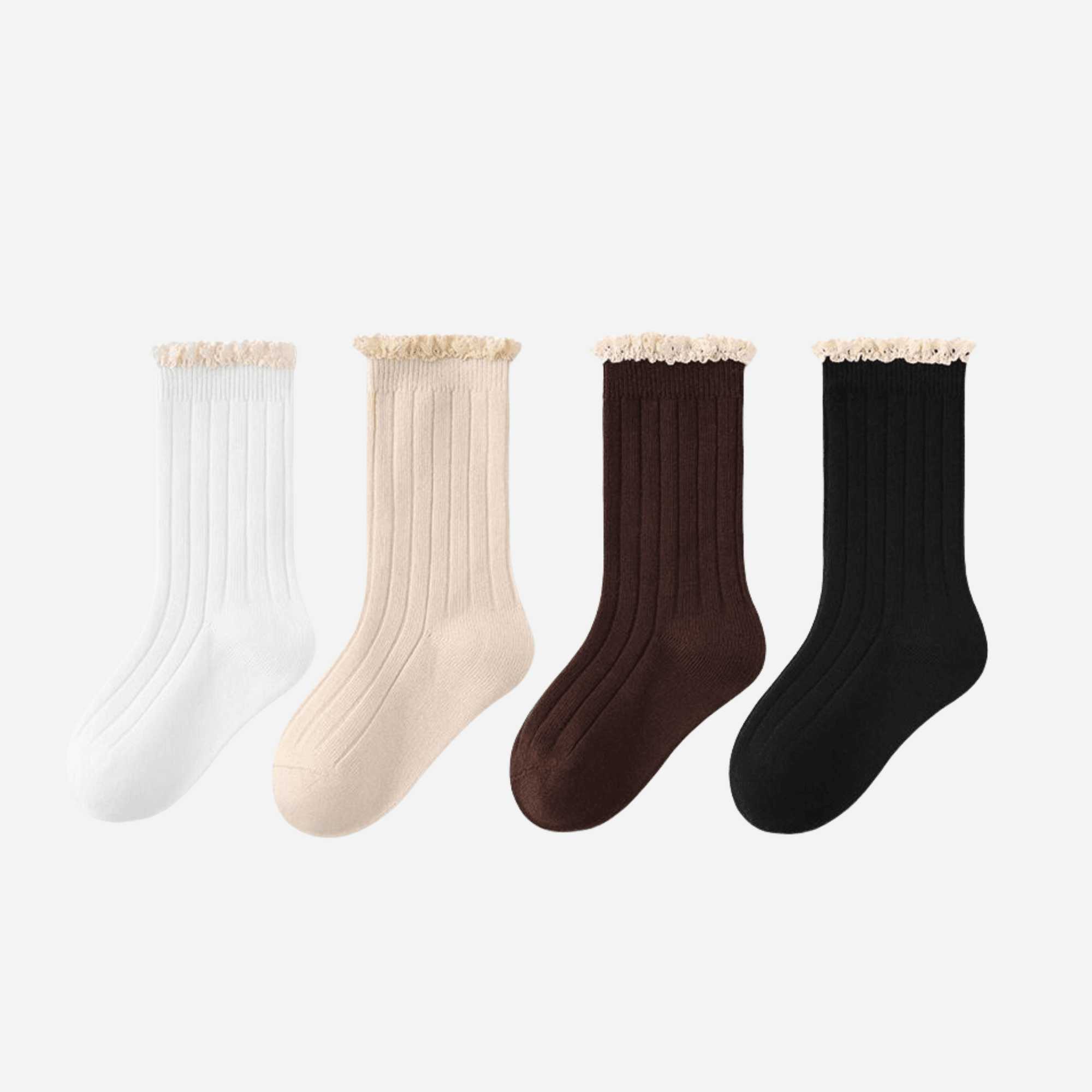 Kid's The Vintage Lace Crew Socks-4 pack - Weavasocks