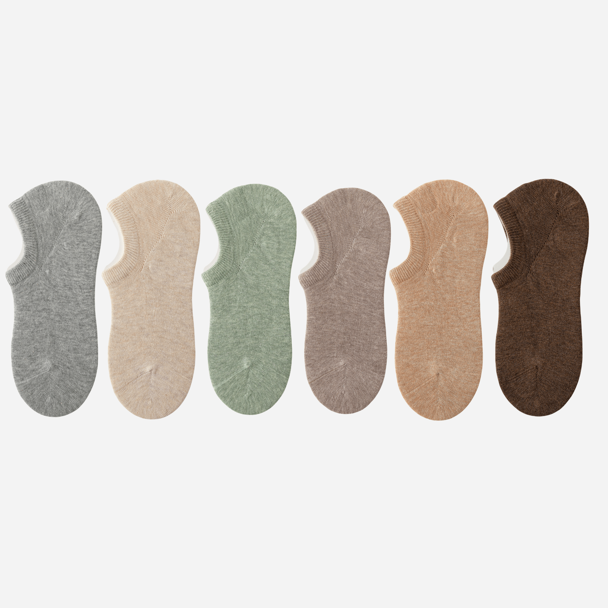 Women's Non-Slip Combed Cotton No-Show Socks - 6 Pairs