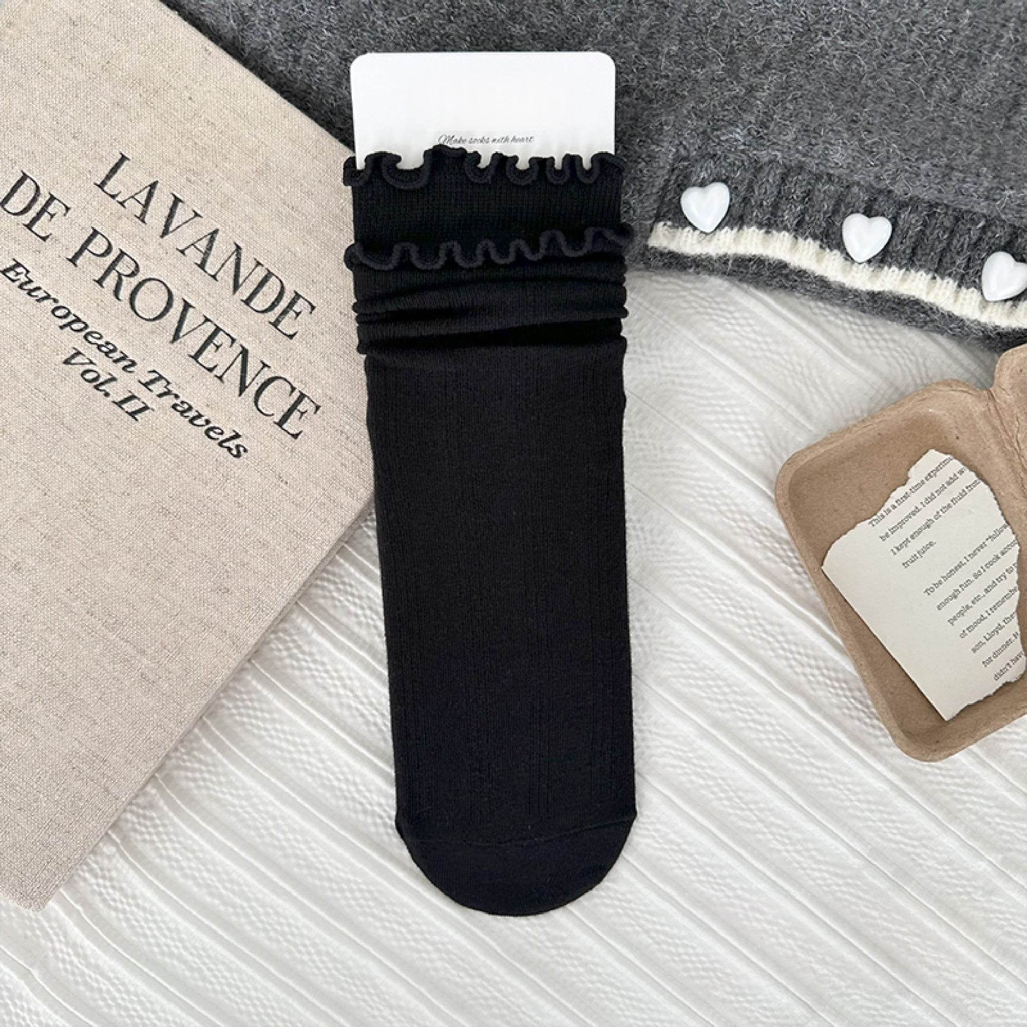 Women's Frilly Lettuce Cuff Slouch Socks - Single Pair