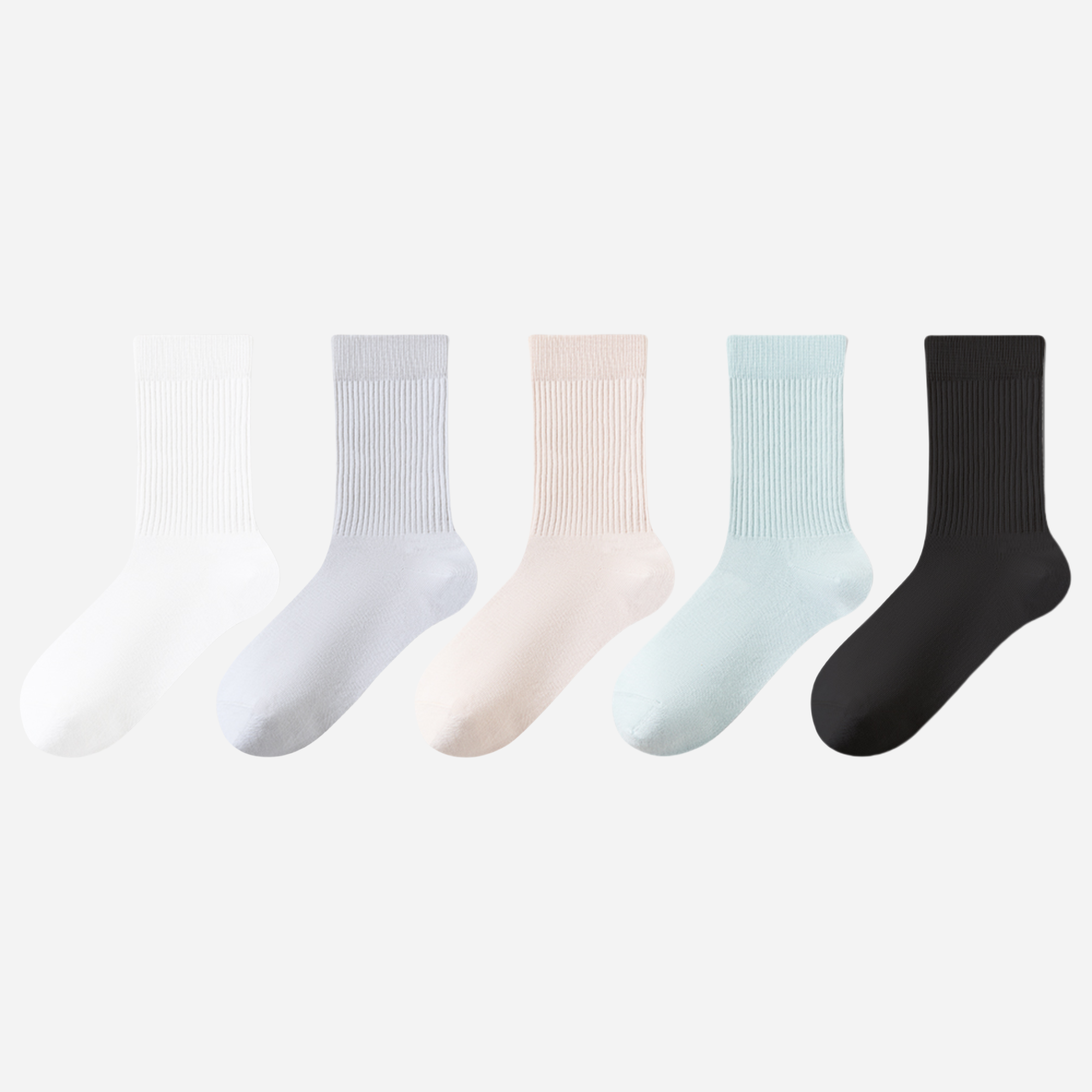 Women's Fresh Rib Crew Socks-5 Pack