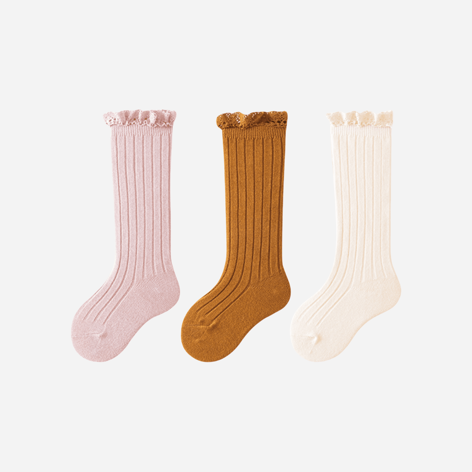 Babies The Lace Trim Knee-Highs-3 pack - Weavasocks