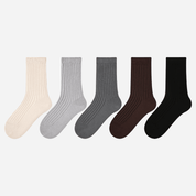Kid's Classic Solid Color Ribbed Socks A - 5 Pairs - Weavasocks